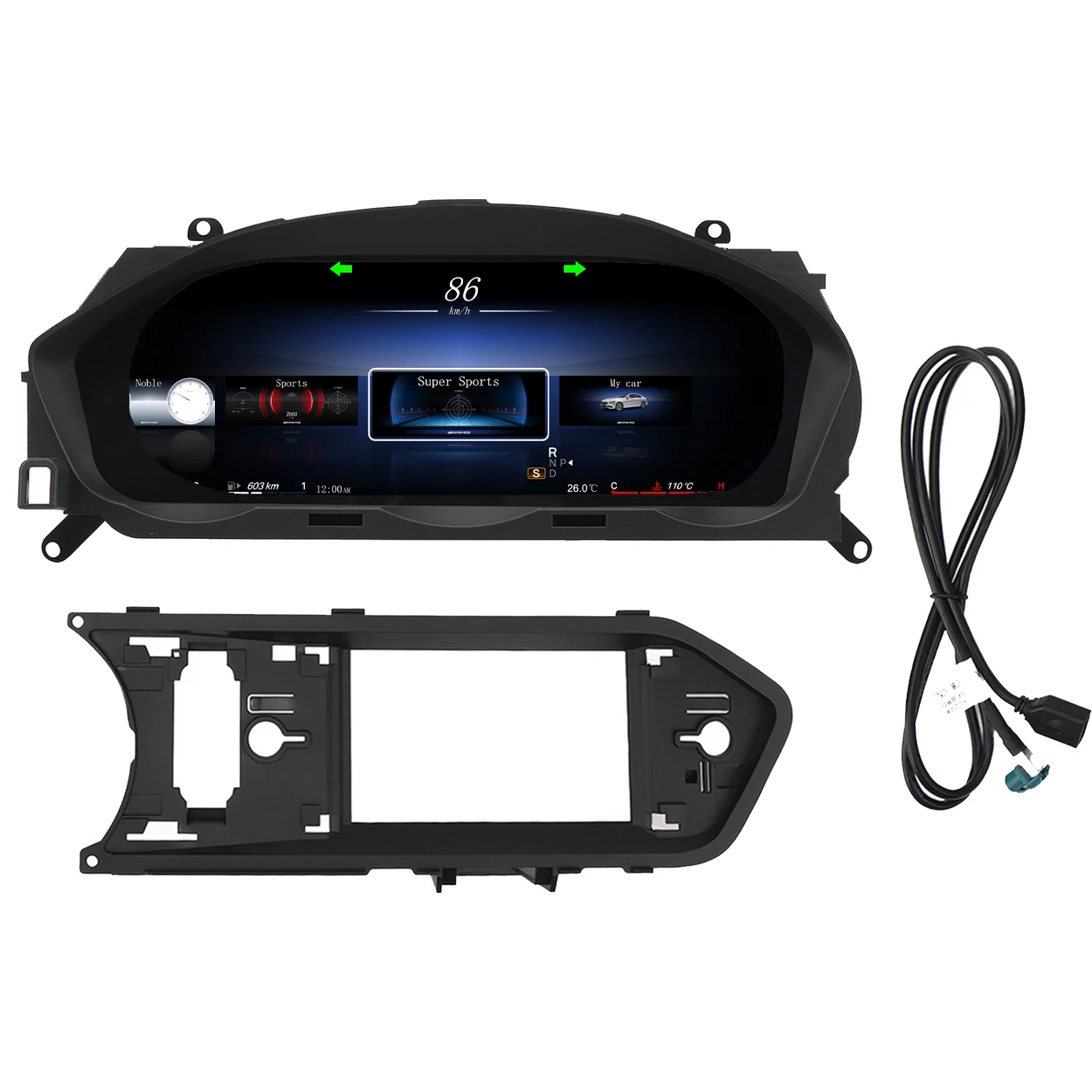 Panel de instrumentos digital de 12,3 pulgadas para Mercedes Benz Clase C W204 NTG4.0 NTG4.5 2008-2014, velocímetro LCD, panel de salpicadero 2
