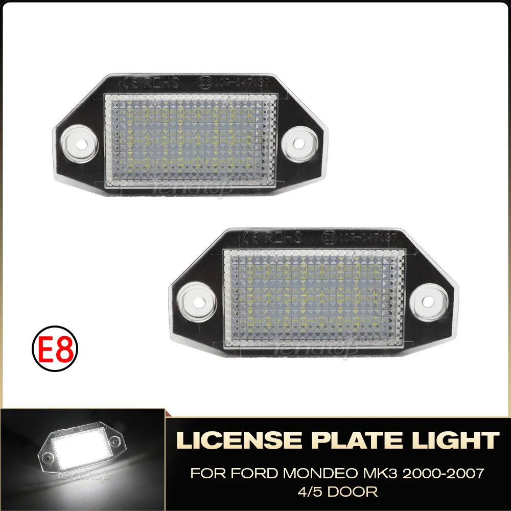 

2Pcs Car Canbus Auto Lamp Led License Number Plate Light For Ford Mondeo MK3 2000 2001 2002 2003 2004 2005 2006 2007 4/5 Door