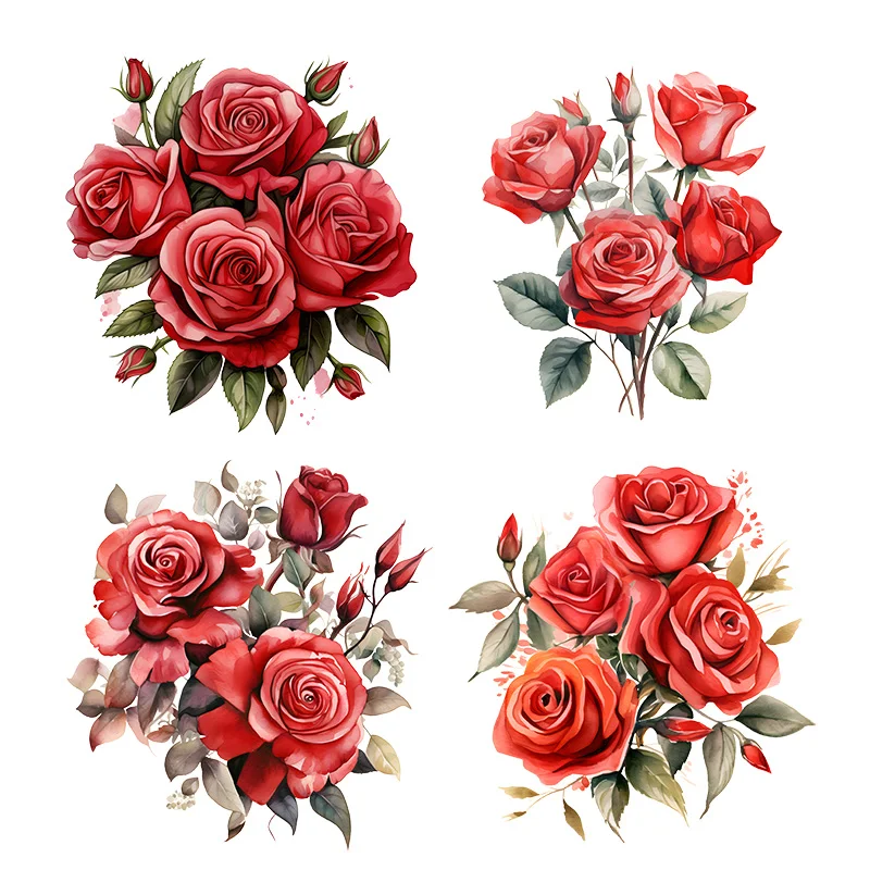 90866# Abstract Red Rose Toilet Sticker, Durable Material, Perfect for Home Wall Decor, Aesthetic Room Decoration
