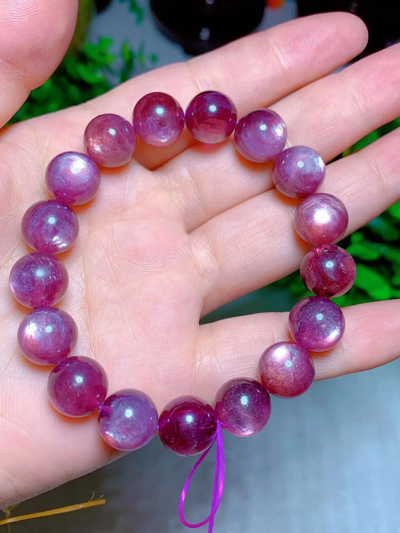 Lepidolite Stone Stretch Beaded Bracelet-8mm - GemRox