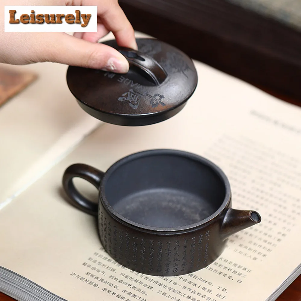 210ml Yixing Handmade Purple Clay Teapots Famous Heart Sutra Tea Pot Teaware Beauty Kettle Chinese Authentic Zisha Tea Set Gifts
