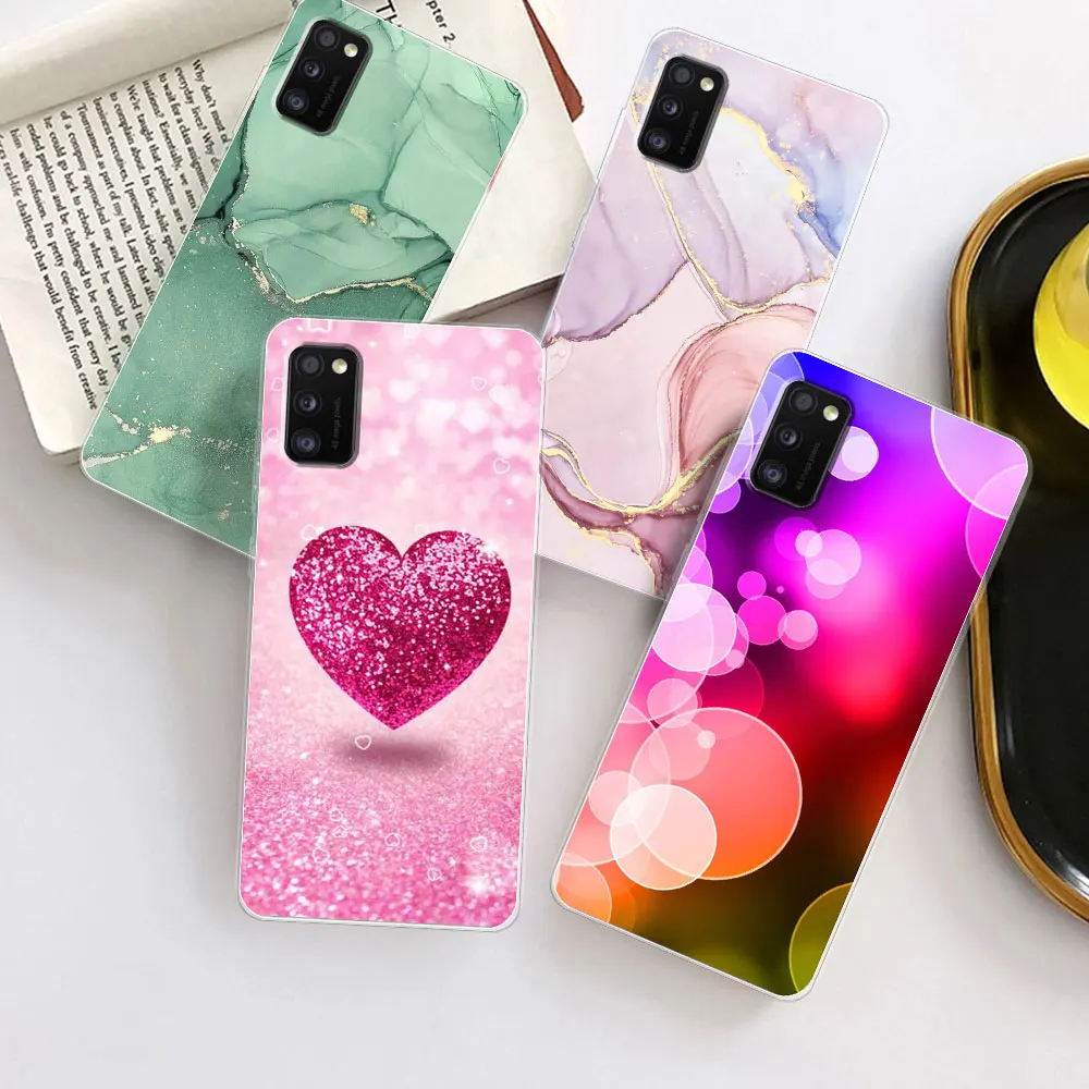 Per Samsung Galaxy A41 Custodia Galaxya41 Cover Cover Morbida In Silicone Verniciato Marmo Trasparente Per Samsung A41 A 41 Fundas Capa Bumper