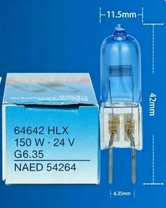 오스람 64642 24V 150W 블루 코팅 할로겐 전구, 300시간 수명, 수술, 무영등, 프로젝터, 현미경에 이상적