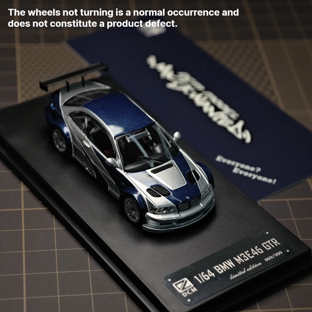 1/64 BMW M3 E46 GTR Toy Car Model Diecast Miniature Need For Speed