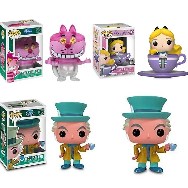 thumbnail image 4 of Figura de vinilo Funko POP MAD Hatter 36# 181# ALICE en la fiesta del té de los locos 54# Gato de Cheshire 35# Chessur 183# Colección de juguetes modelo, 4 of 5