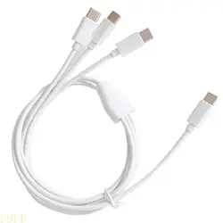 Multi USB - C Splitter Cable 3 - in - 1 Charging Cord, 1M Length (White)