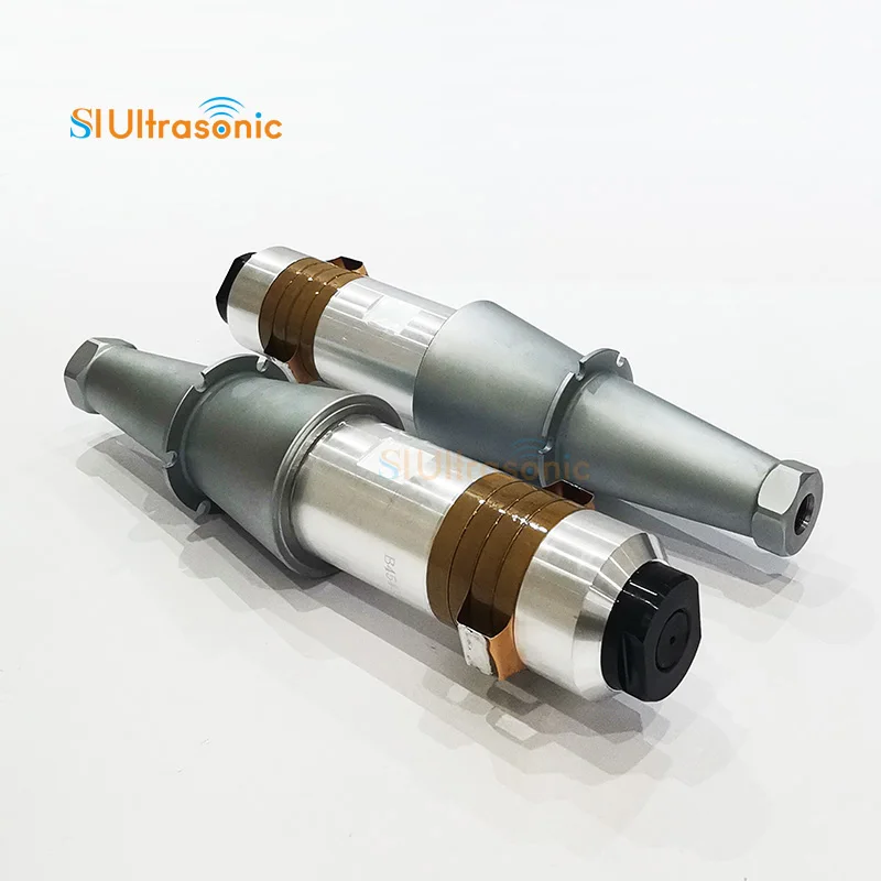 cusomized 3pcs ultrasonic welding transducer with customize horn