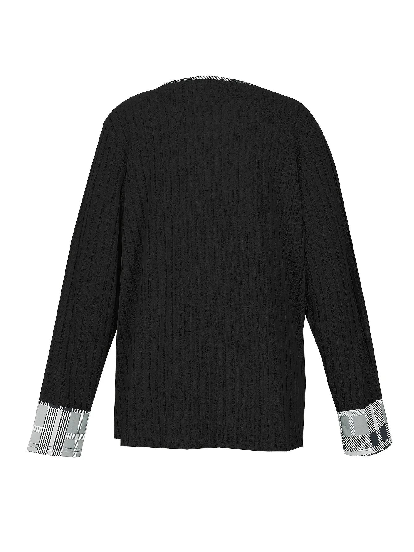 Plus Größe 2025, Herbst Neue Casual Mode V-ausschnitt Pit Streifen Gefälschte Taste Langarm Bluse Solide Herbst Beste Wahl – Detail 11