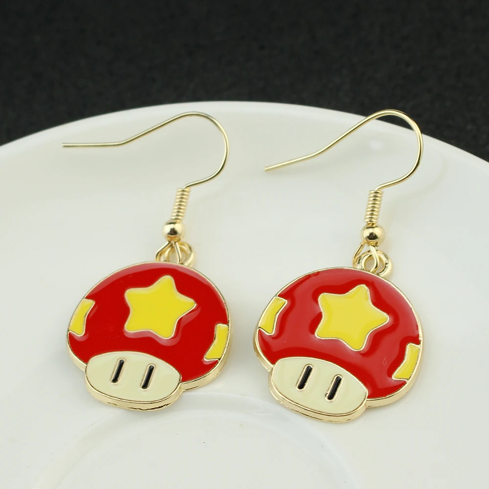 Super Mario Bros Cartoon Earrings Game Luigi Yoshi Toad Peach Accessories Anime Figure Acrylic Fashion Earrings Birthday Gift