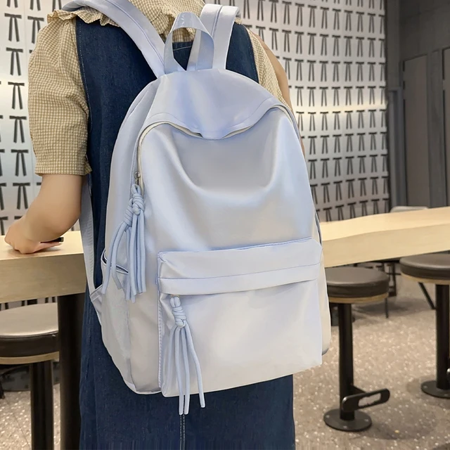 Backpack for College Students, High School, Large Capacity Travel Backpack, Solid Color, Simple Computer Backpack 5