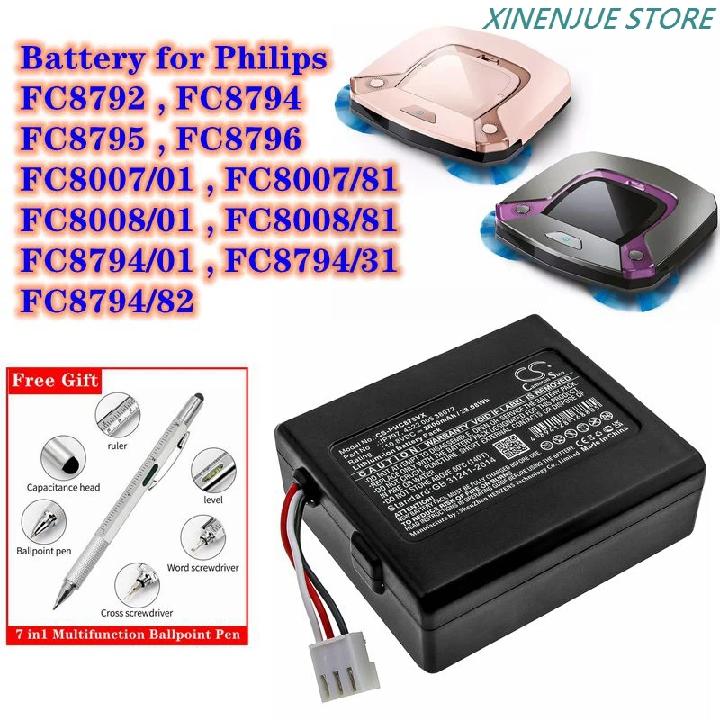 RobotVacuumCleanerBatteryIP797432200538072forPhilipsFC879401