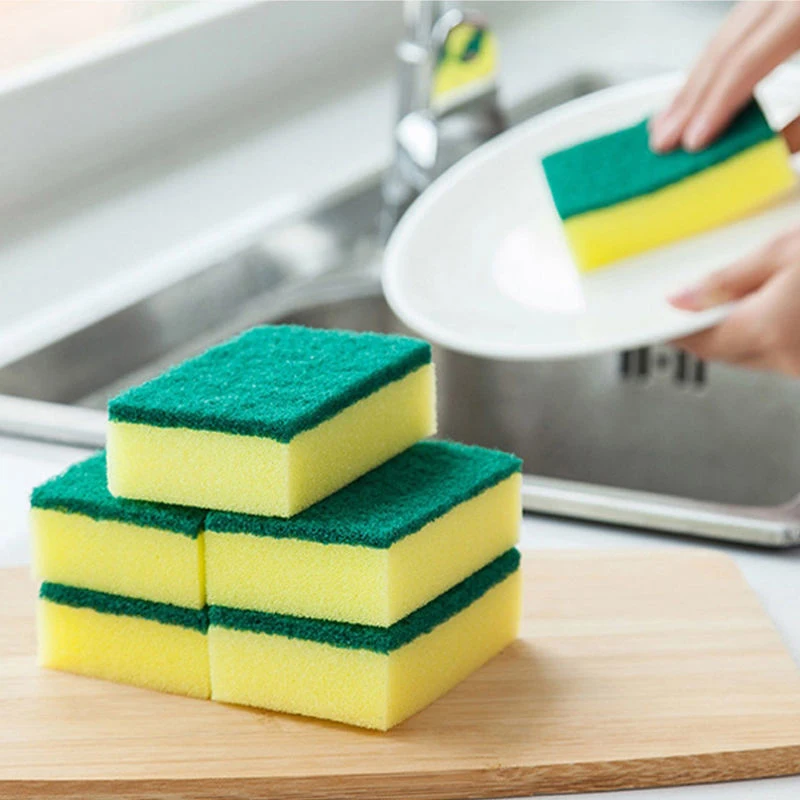 

Cleaning Sponge Dish Scrubbing Brush Pot Scrubber Microfiber Dish Cloths Scouring Pads Cleaning Tools Kitchen Accessories