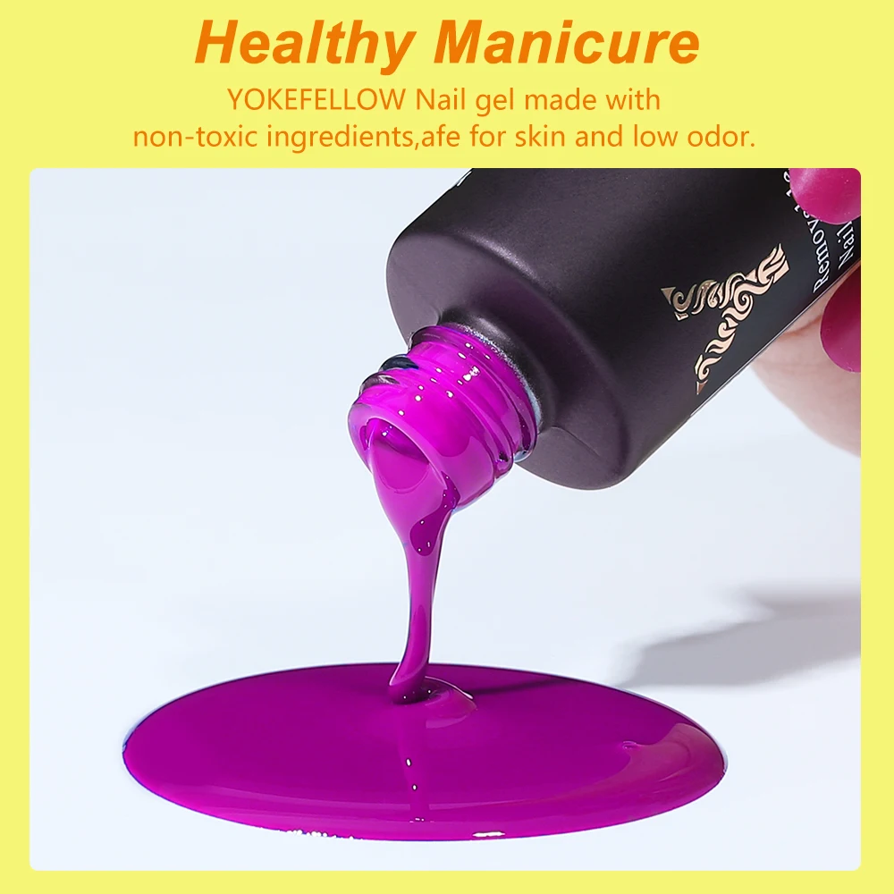 YOKEFELLOW 2022 New Color 10ML Nail Gel Polish Semi Permanent Gel Varnish Base Top Coat 122 Soak Off Colors Organic Nail Varnish 3