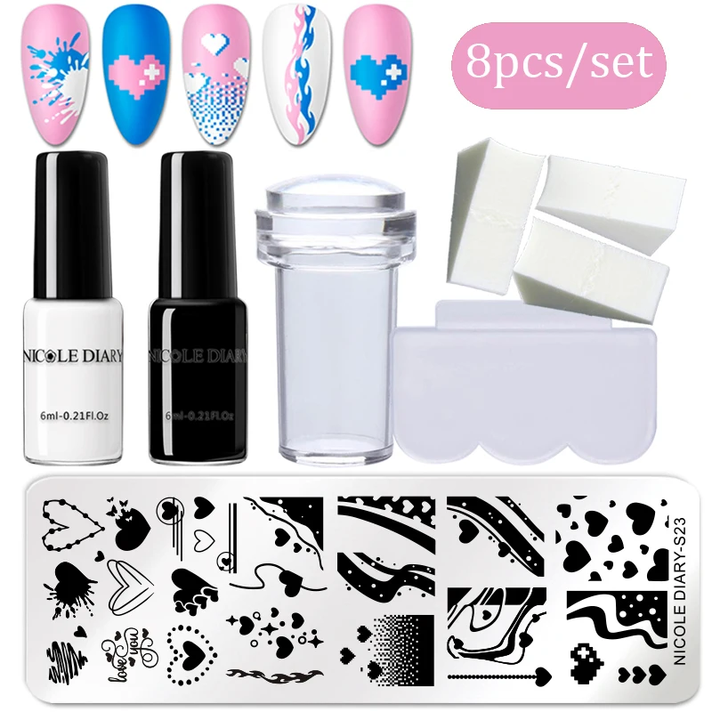 Nicole Diary 1 Set Newer Starter Stamping Polish With Stamping Plate