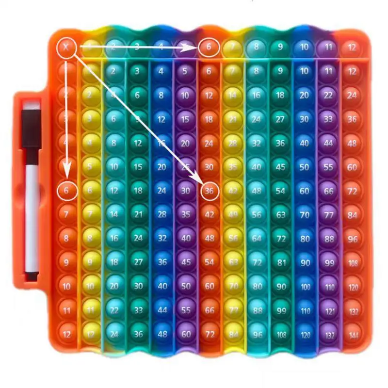 Multiplication Chart Funny Math Fidget Toy Multiplication Games Addition Chart 12x12 Times Table Montessori Educational Toys