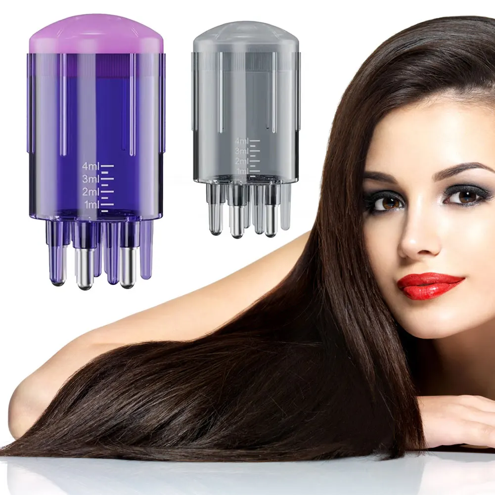 Galvas ādas aplikators šķidrā ķemme matu augšanas seruma eļļa barojoša mini pārnēsājama matu sakņu masāža medicīnas ķemme matiem_voghion.com