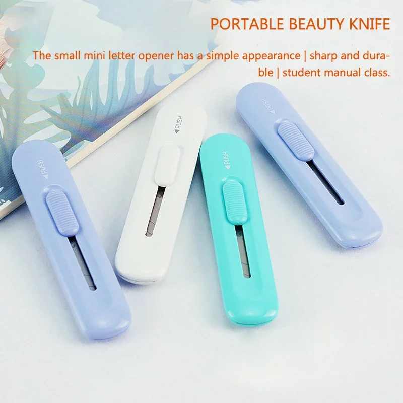 

Mini Portable Utility Knife Self-Retracting Safety Knife, SK5 Blade, Student DIY Paper Box Cutter Office Stationery Supplies