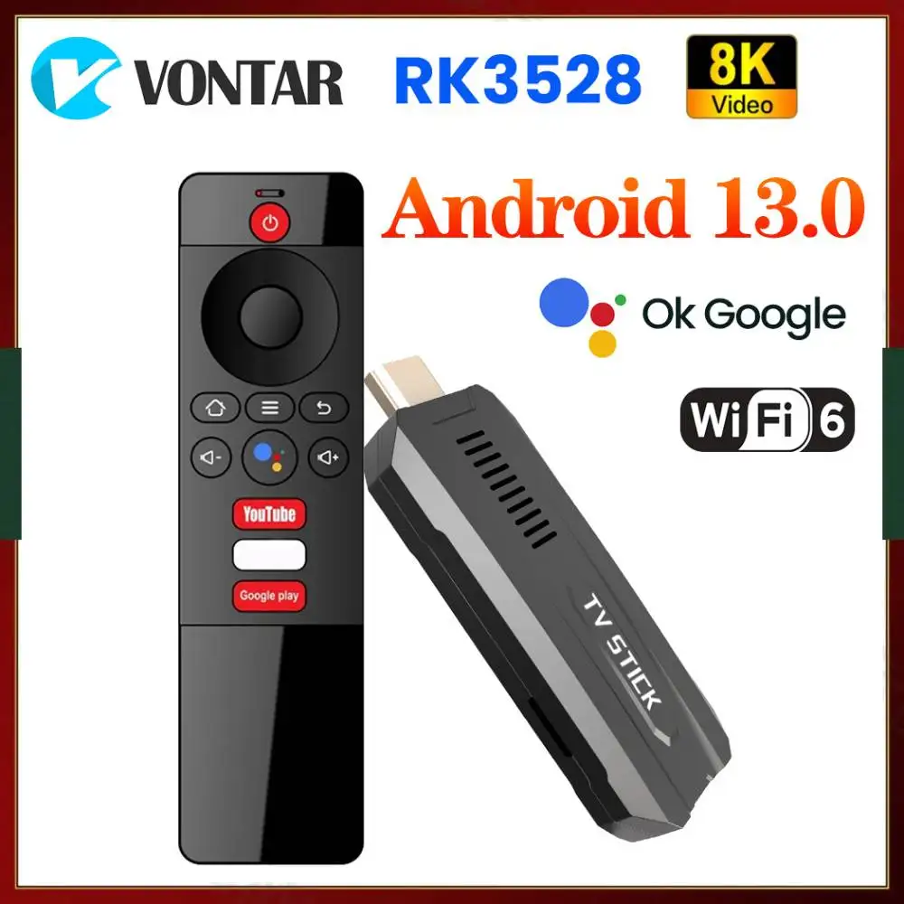 

Rockchip RK3528 четырехъядерный 64 бит Cortex A53 X88 TV Stick Android 13 ATV UI Поддержка 8K видео 4K 60fps Wifi6 BT5.0 ТВ-приставка 2 Гб