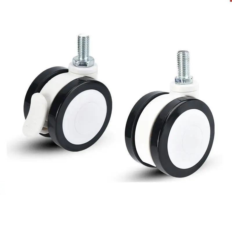 

5 Pcs/lot 3-inch Medical Pvc Silent Double-piece Casters Equipment Cart Medical Home/screw Casters With Brakes
