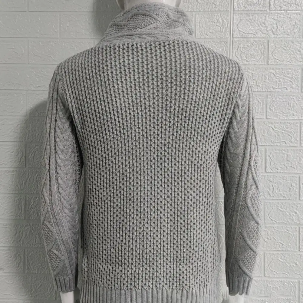 Stylish Men Sweater Long Sleeve Streetwear Super Soft Knitting High Collar Sweater Cardigan Sweater 3