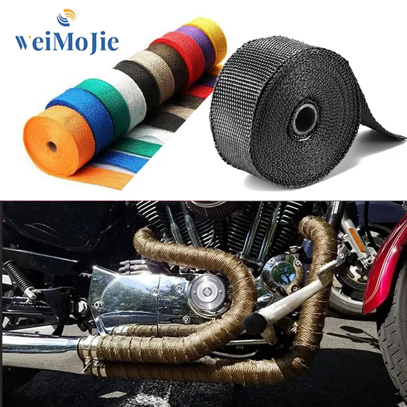 5m Roll Fiberglass Exhaust Header Pipe Heat Wrap Insulation Shield Tape