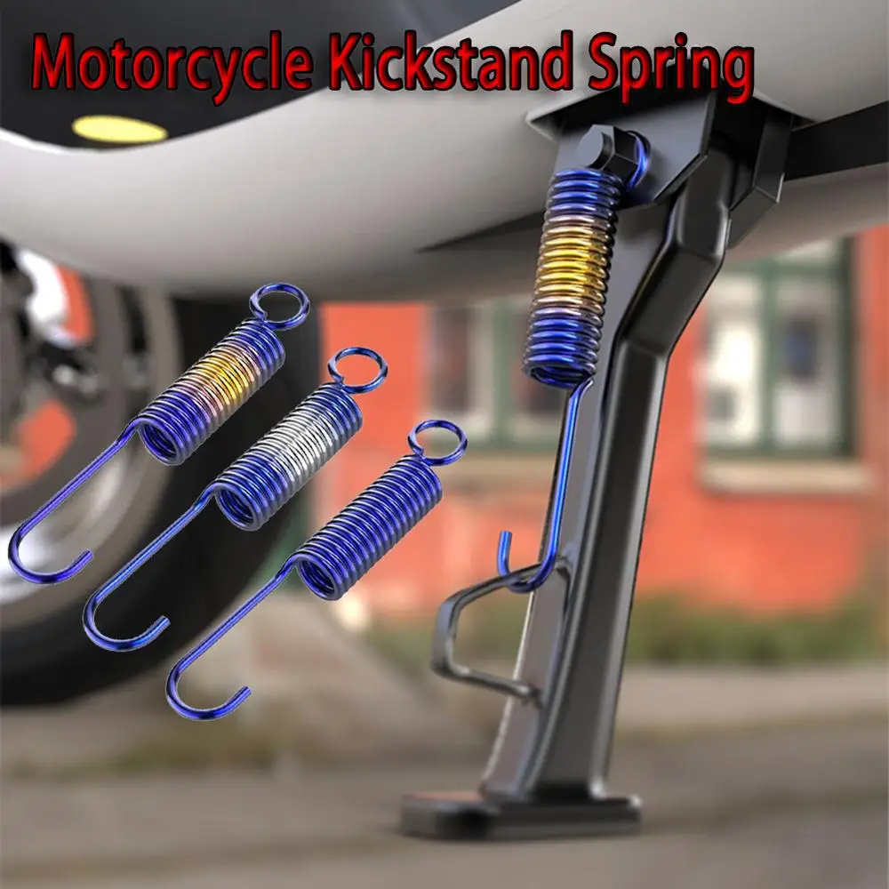 Motorcycle Scooter Universal Stainless Steel Side Stands Kickstand Spring Tripod Return Spring Motorcycle Accessories motorcycle kickstand scooter kickstand extender motorcycle kickstand extender