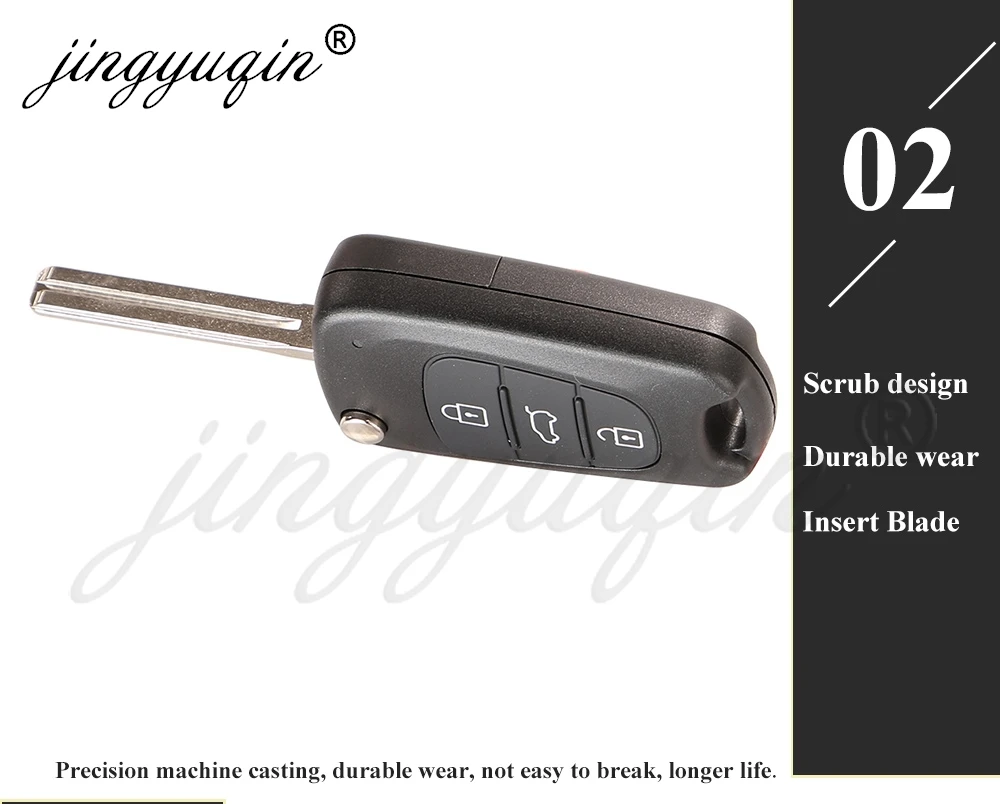 jingyuqin 433MhzASK Klappbarer Fernbedienungs-Autoschlüssel für Hyundai i30 2007–2013 Azera 2011 Elantra 95430-2L600/2L650/1K000/1K001 ID46/4D6 – Detail 7