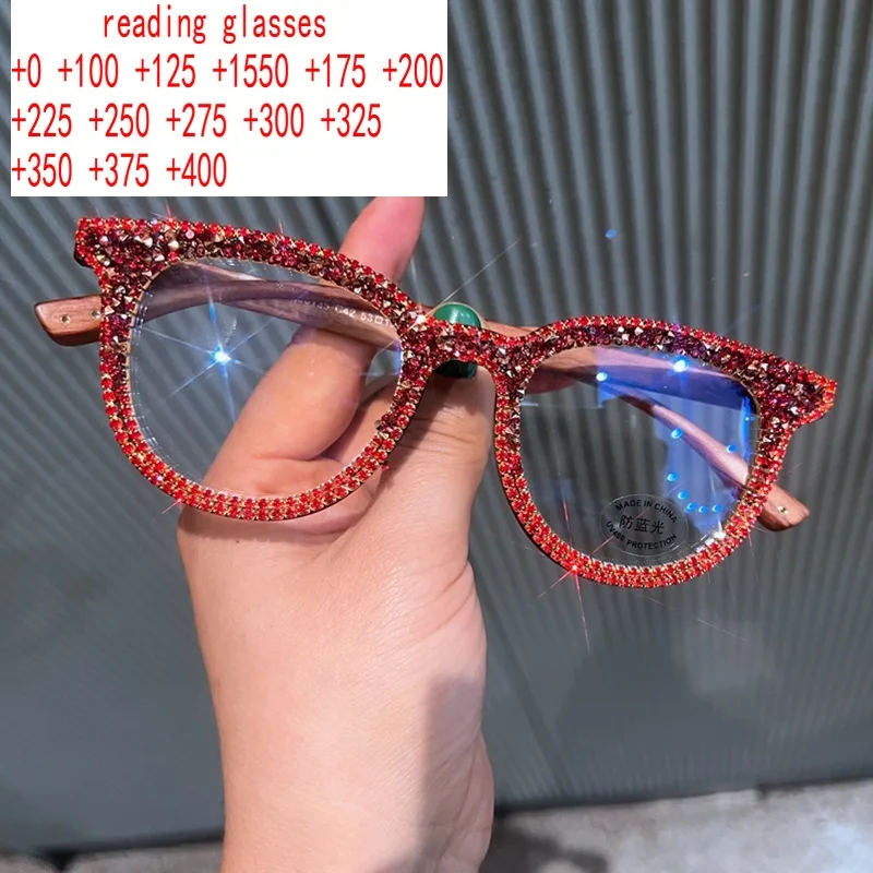 Colorful Rhinestone Reading Glasses For Women Oversized...