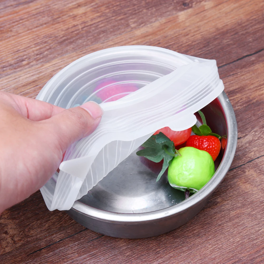 Heat Resistant Reusable Stretch Silicone Lids Food Wrap Bowl Pot Pan Cover Kitchen Refrigerator Cooking Utensils Accessories