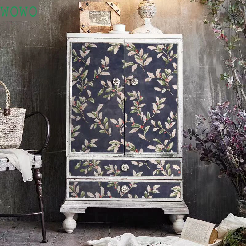 Floral Leavescontact Paper Waterproof Removable Furniture Renovation
