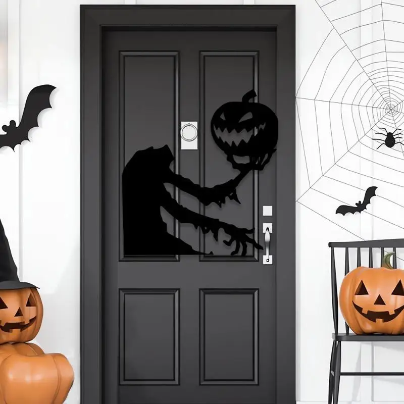 Creative Design Halloween Door Decor Sticker Evil Festival Decorate Wall Stickers Suitable Celebrate Party Decor Supplies