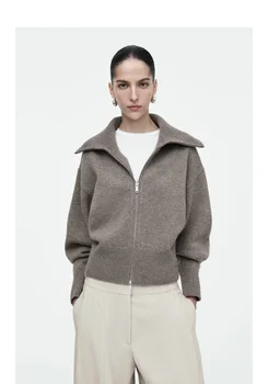 Ethereal MD 2026 YAZHIMEI cos mod spring new style of Ladies' casual standard fit waist-cinching knitted pilot jacket 1