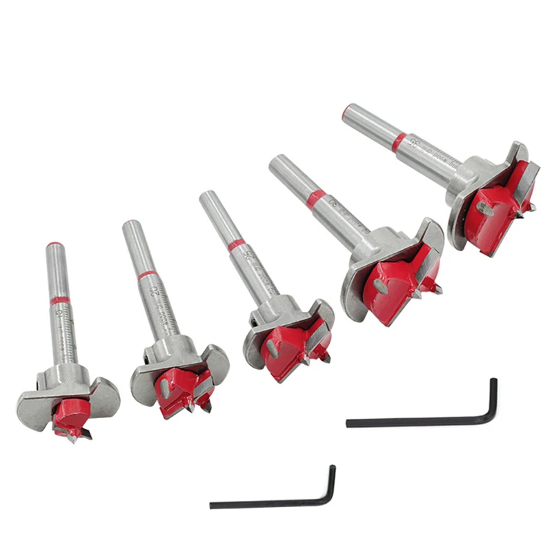 Diameter 15/20/25/30/35mm Adjustable Carbide Drill Bit Hinge Hole Saw Opener Boring Bit Tipped Drilling Tool Woodworking Cutter 5pcs diameter 15 20 25 30 35mm adjustable carbide drill bit hinge hole opener boring bit tipped drilling tool woodworking cutter