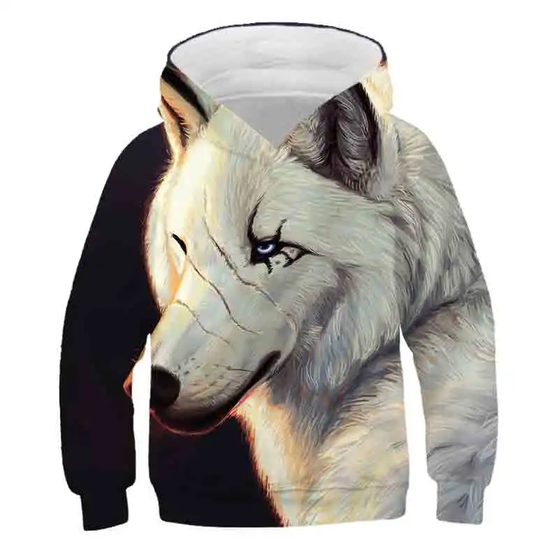 

Kids Boys Wolf Animals Hoodies Printing 3D Long Sleeve Pullovers Children's Autumn Sweatshirt 1-14 Years old Boys Girls Clothes