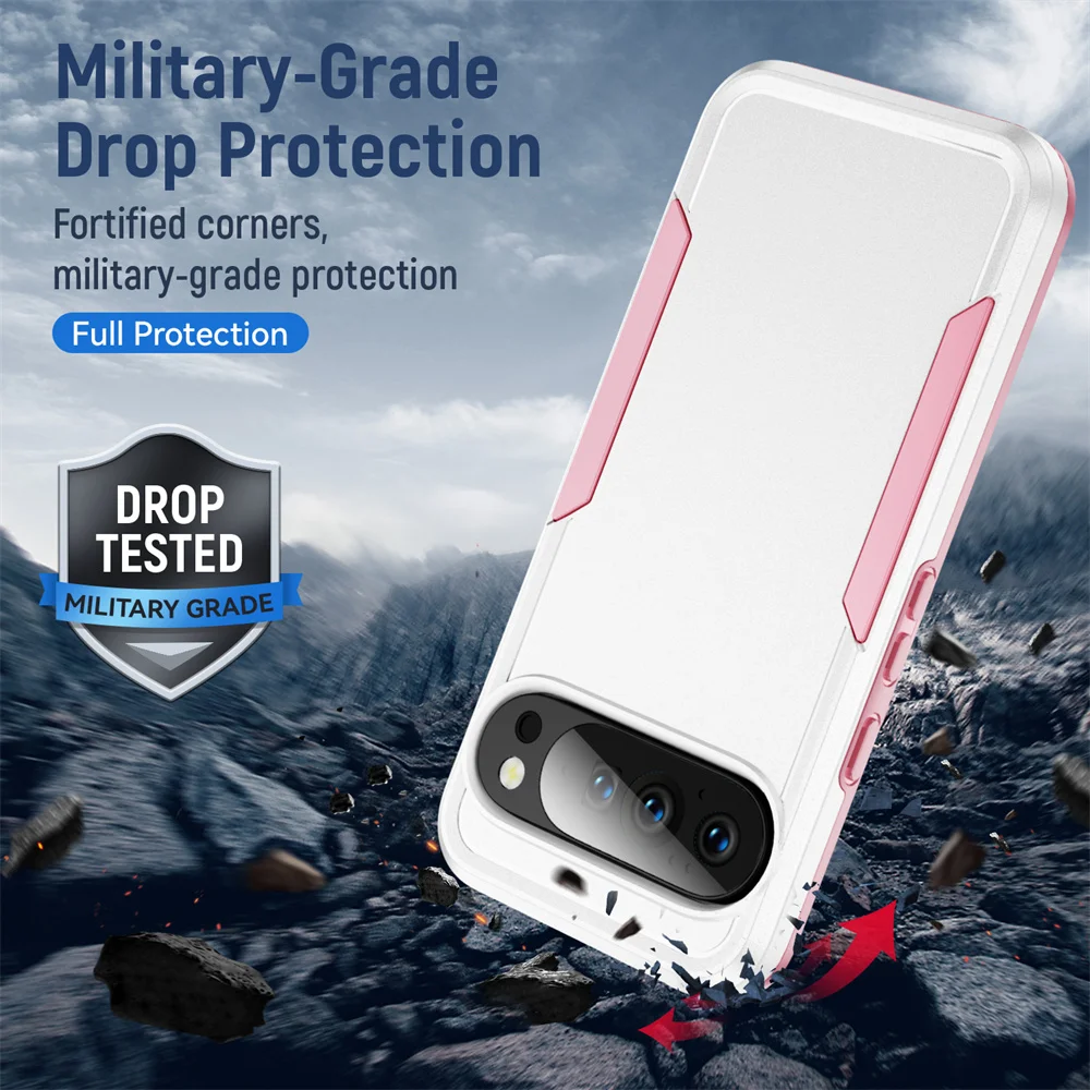 Dual Layer Shockproof Armor Bumper Phone Case with Color Collision Design