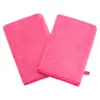 2pc Microfiber Body Wash Mitts Flannel Soft Face Mitten Bath Spa Cloth, Reusable Makeup Remover Mitt Gloves, European Style 4