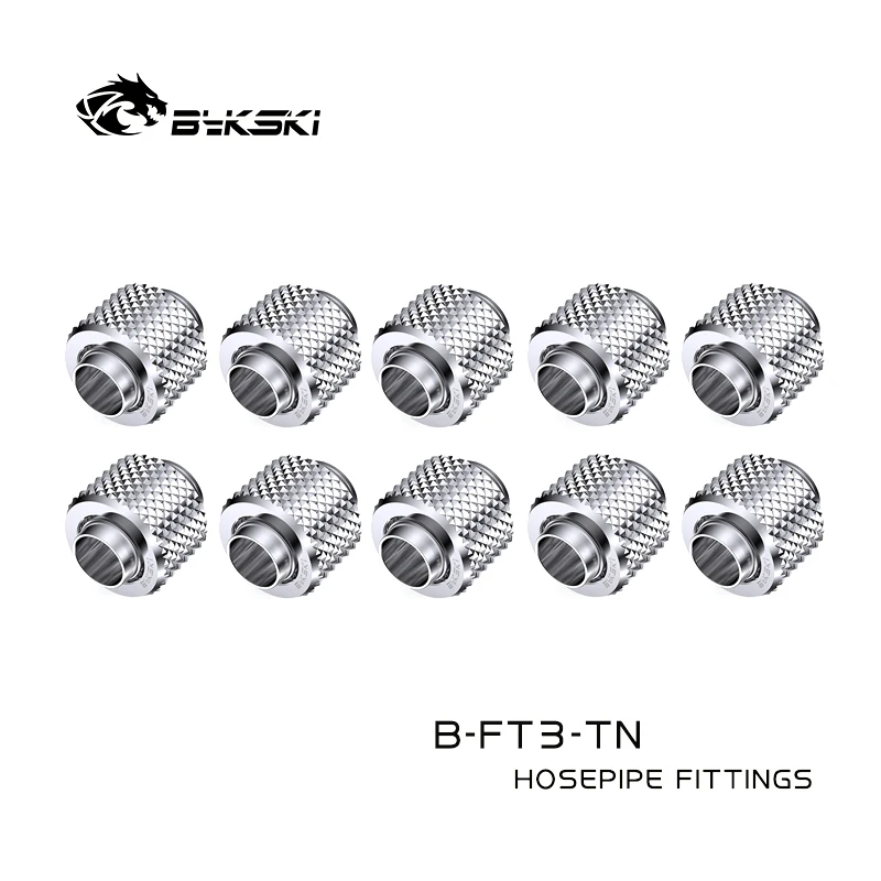 Bykski 10 Peças Lote Encaixe Macio para 10 13 mm 10 16 mm Conector de Compressão de Mão Tubulação B-ft3-tn tk