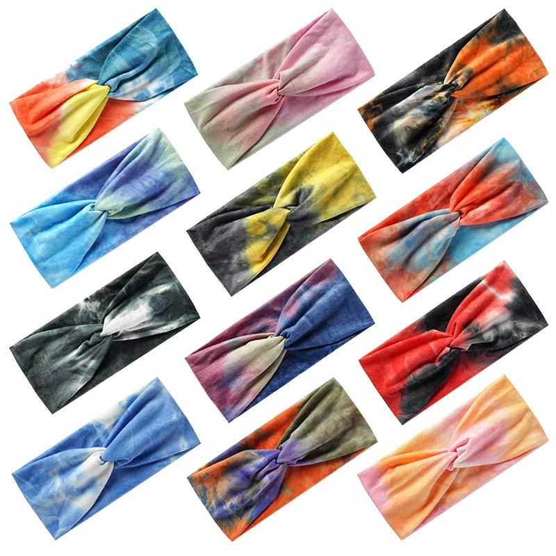 Boho Style Wide Headbands For Women Extra Large Turban Workout Headband Fashion Yoga Hair Bands Twisted Thick Hair Accessories sports headbands