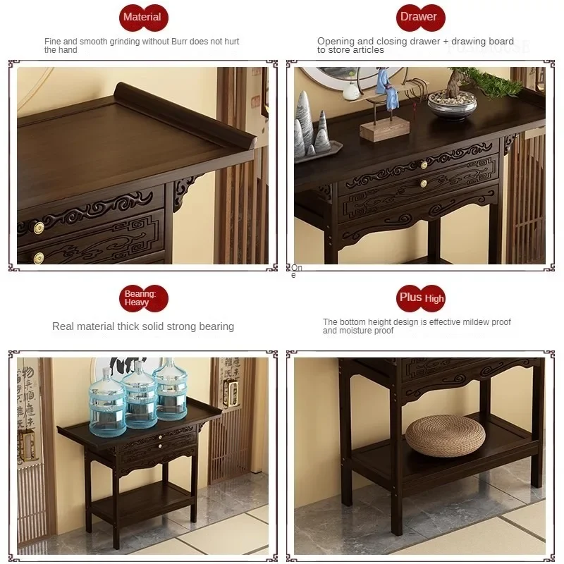 New Chinese Solid Wood Console Tables for The Entrance Wall-mounted Multifunctional Tables Simple Retro Console Table for Home