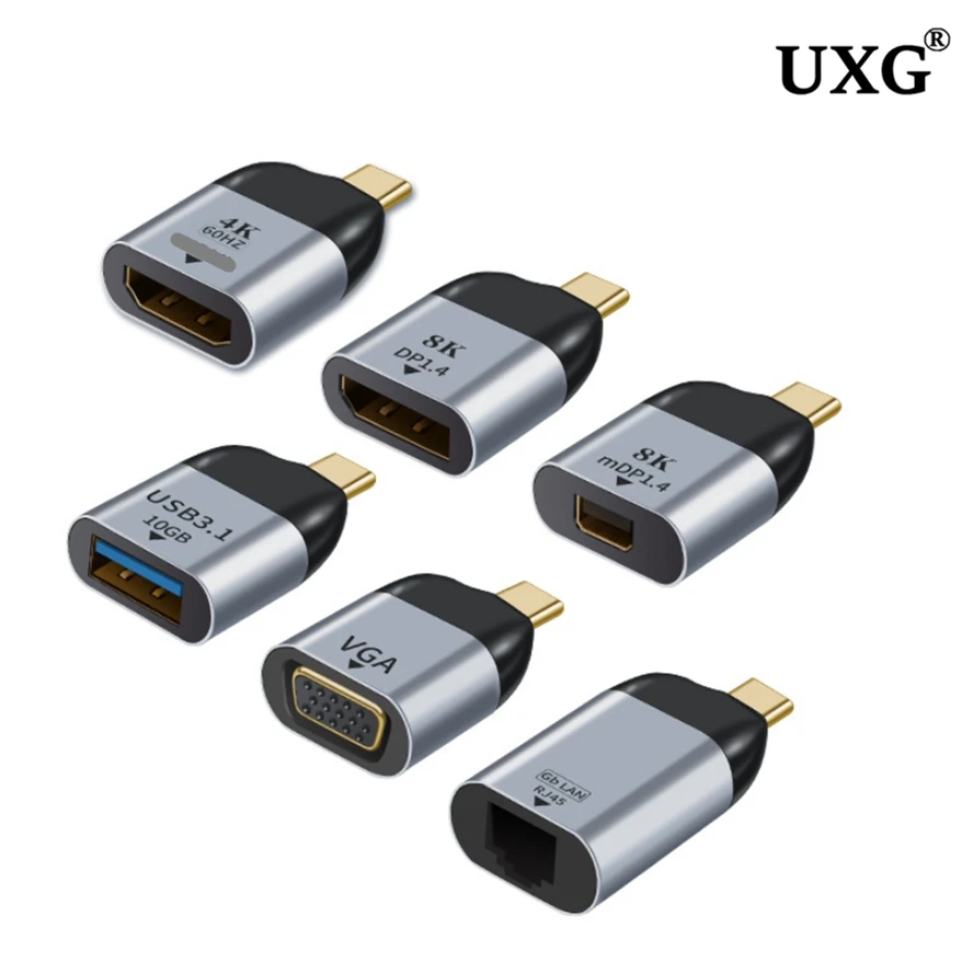 Adattatore Usb C A Hdtv Dp Mini Displayport Vga Cavo Usb Tipo C Hd Dp 8K Convertitore Audio Video 4K Per Samsung Huawei P30 Macbook