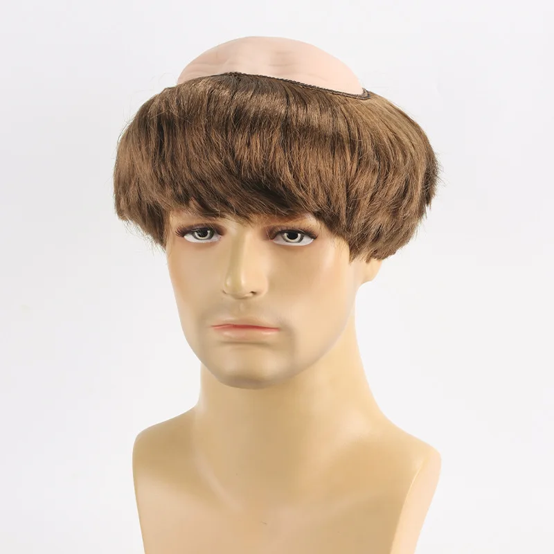 Funny Cosplay Bald Head Wig Monk Wig Novelty Brown Bald Cap Children Adult Monk Costume Suitable for Halloween Cos Wigs cosplay costume halloween party props