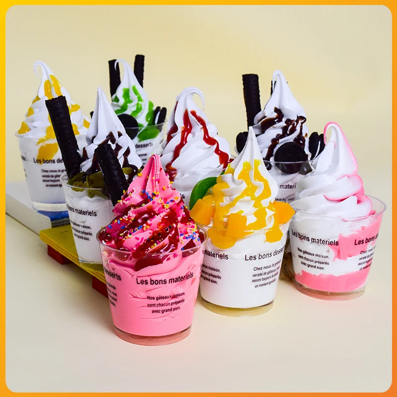 Dessert Shop Sundae Simulation Ice Cream Model Simple Design Photography Decoration Home Furnishings Fake Bran Cups Food