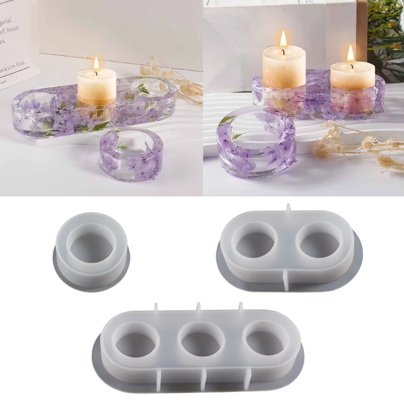 Molde de resina moldes de silicone castiçal cilíndricos faça você mesmo decorações para festas de casamento