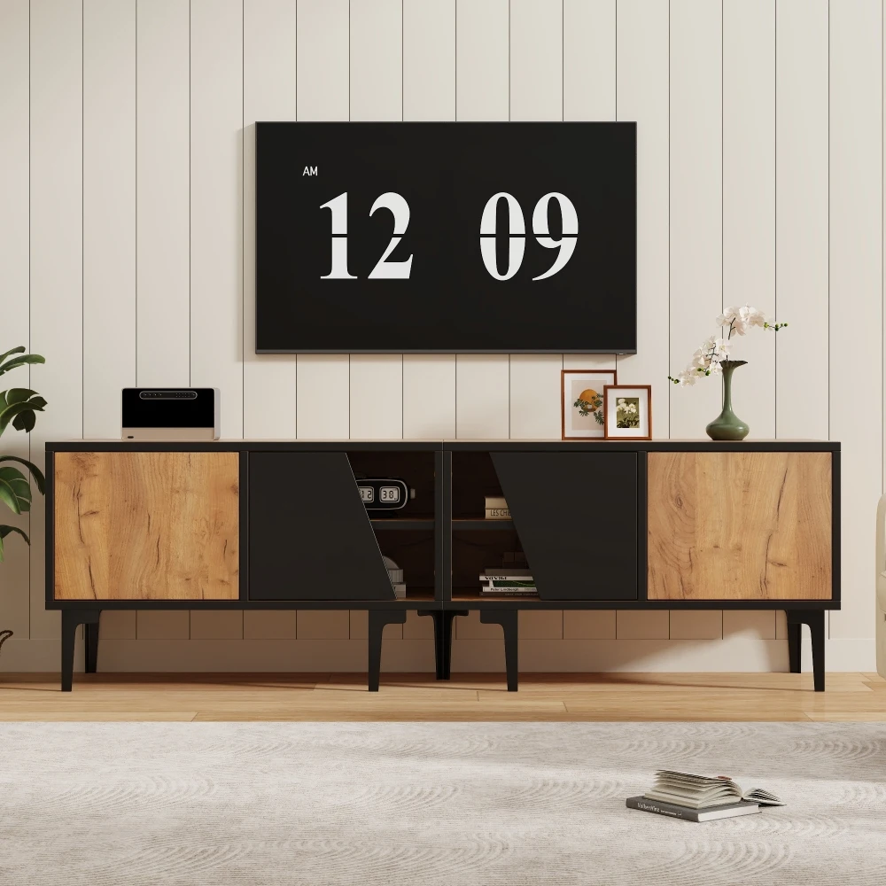 160 x 36,5 x 45 cm TV-Schrank mit 4 Fächern und 7 Stützbeinen, modernes minimalistisches Design, TV-Ständer, geeignet für 65-Zoll-Fernseher – Detail 2