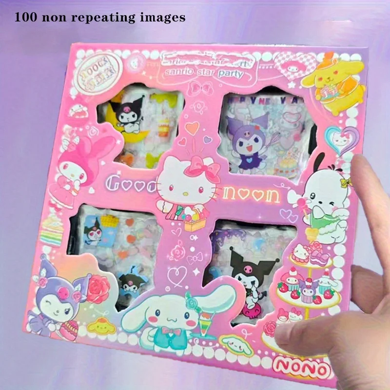 산리오 |   스티커 컬렉션] 산리오 100개 스티커 컬렉션 - 헬로키티, 시나모롤, 쿠로미 |   생일에 딱 좋아요