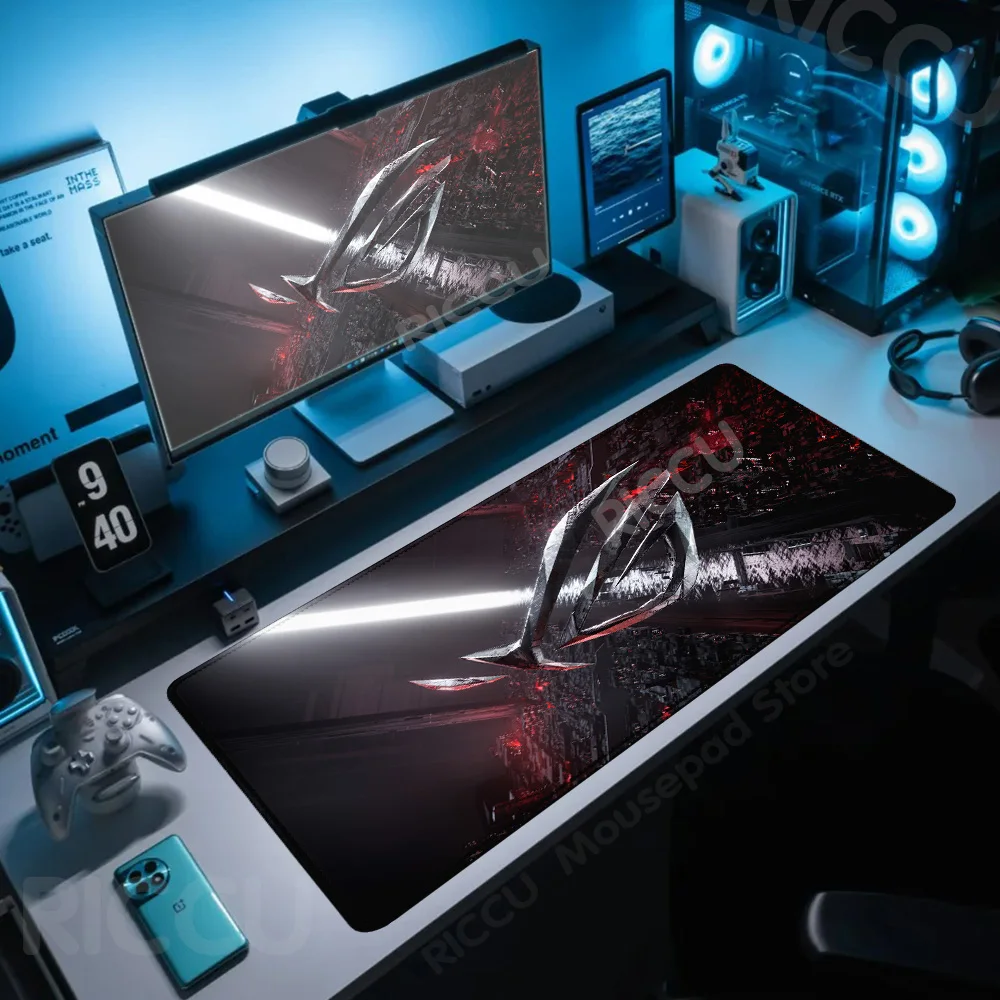 PC Computerzubehör Mousepad Asus Rog Gamer Tastatur Tischmatten Großes Mauspad mit Schlosskante XXL Esports Gummi rutschfester Teppich