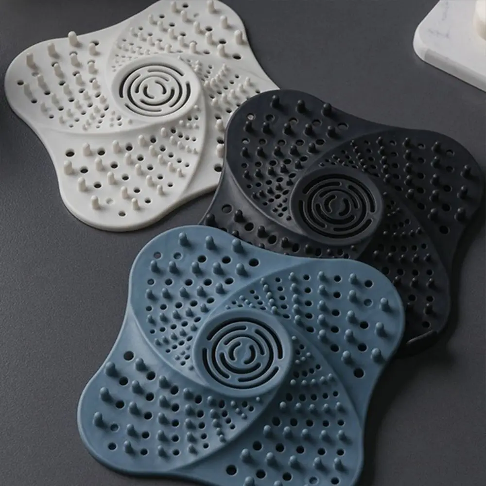 Description Picture 4 of itemAnti-blocking Sink Strainer Square Shape Floor Drain Mesh Trap Hair Clean Up Shower Drain Pad Kitchen Bathroom Accessories