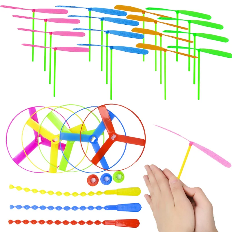 10pcs Bamboo Dragonfly Plastic Group Activity Toys Children Leisure Competition Props Game Souvenirs Kindergarten Gifts TMZ