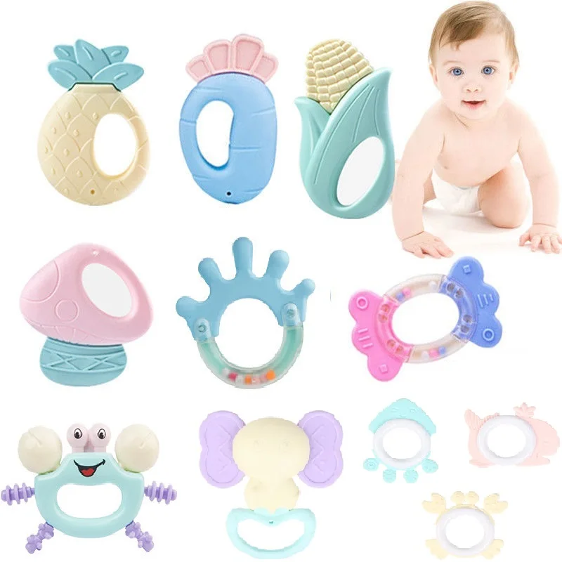 

Baby Rattles Teethers 0 6 Month Baby Toys Teether Infant Hand Bell Rattle Educational Development Rattle Toys for Babies Newborn