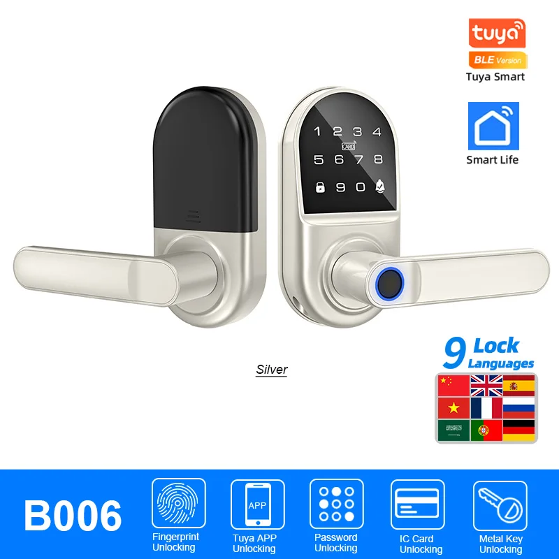 قفل باب ذكي RAYKUBE B005 ببصمة الإصبع — تطبيق Tuya...